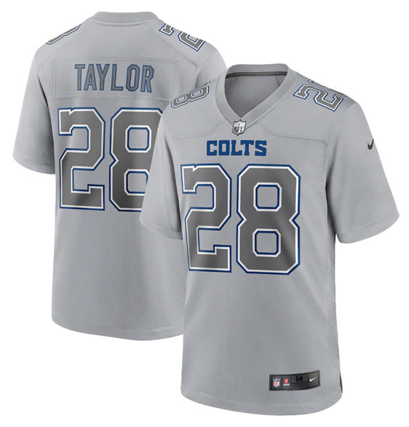 Men's Gray Indianapolis Colts #28 Jonathan Taylor Atmosphere Fashion Stitched Game Jersey